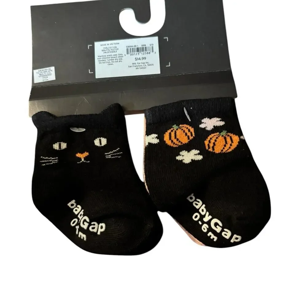 Baby Gap NWT 0-6M 4 pr Halloween Socks
